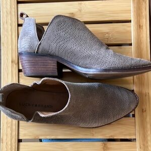 Lucky Brand Brown Perforated Booties